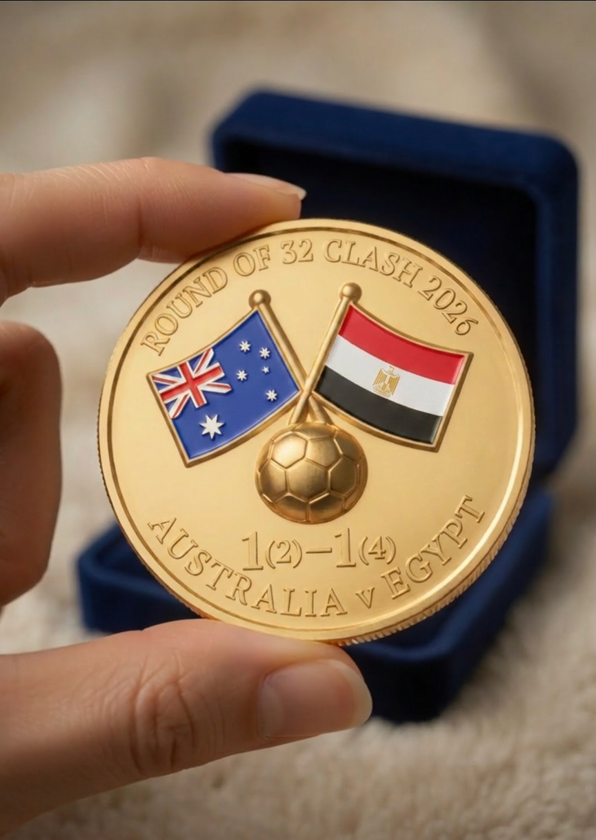 Australia vs Egypt — Round of 32 Coin — front