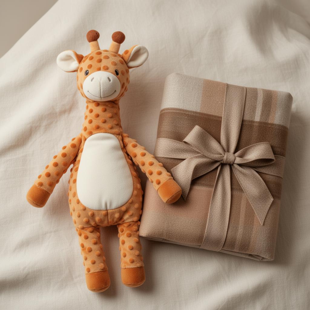 ELARA Signature Edition - Giraffe sleep companion with premium textile wrap gift set